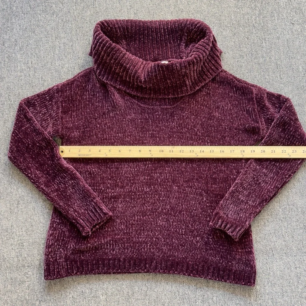 Michael Kors Burgundy Chenille Knit Cowl Neck Pullover Sweater Size XS Soft Cozy